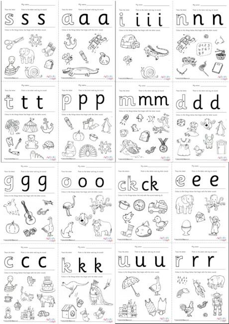 All Phase Two letters - recognition worksheets