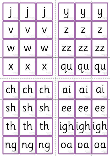All Phase Three letters - tiles