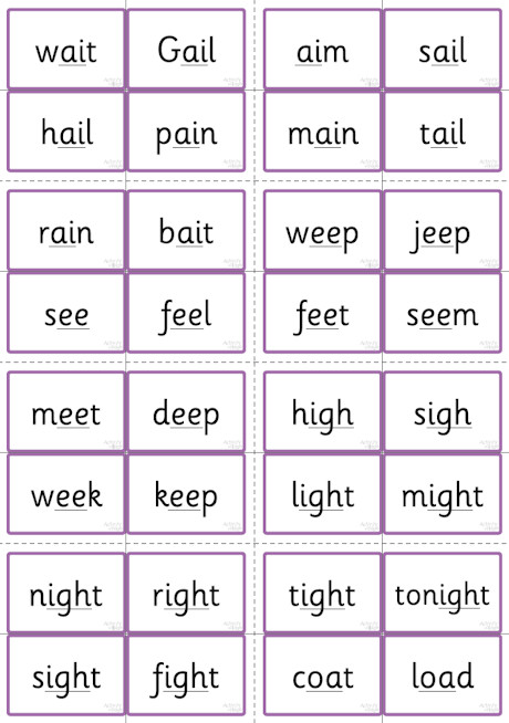 All Phase Three suggested words - word cards