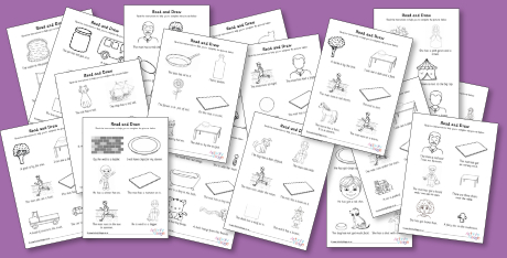 All Phase Three read and draw worksheets All Phase Three read and draw worksheets