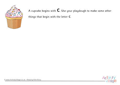 Alphabet Begin With The Letter C Playdough Mat