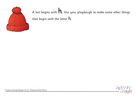Alphabet Begin With The Letter H Playdough Mat