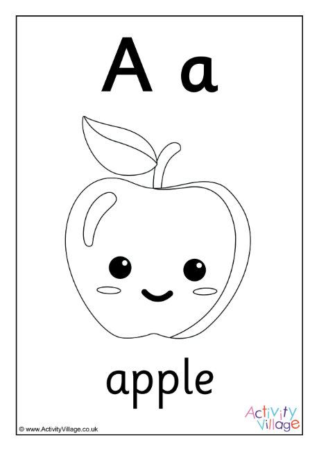 Alphabet colouring page A