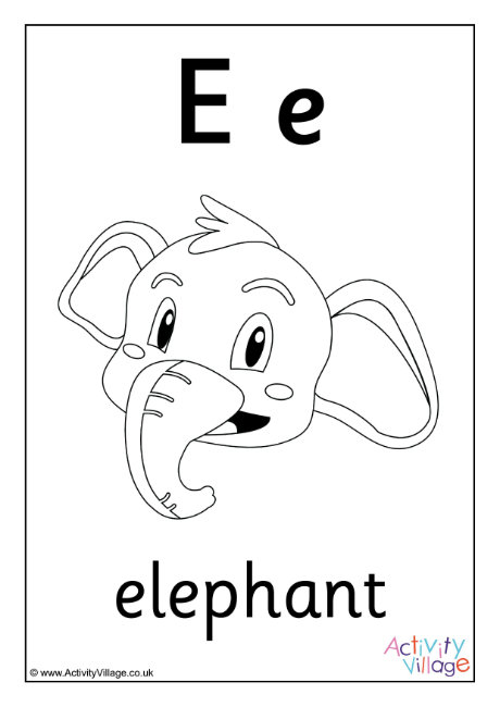 Alphabet colouring page E
