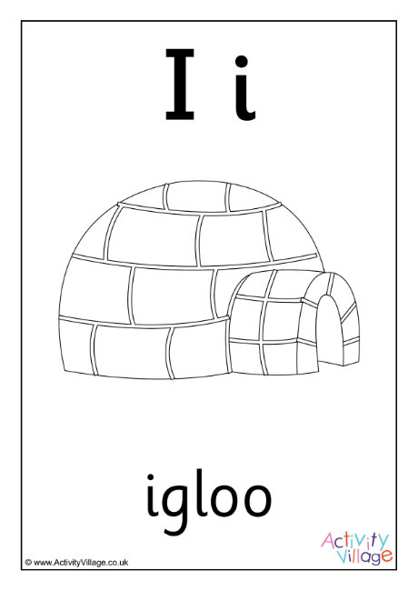 Alphabet colouring page I