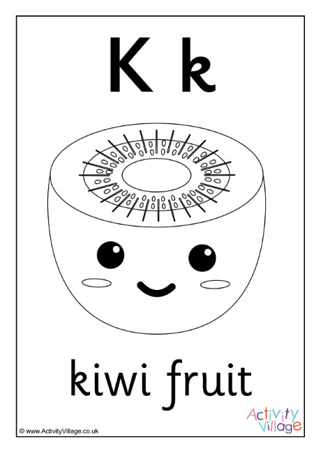 Alphabet colouring page K