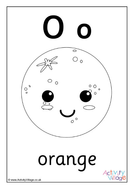 Alphabet colouring page O