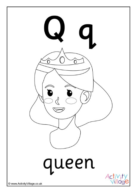Alphabet colouring page Q