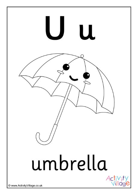 Alphabet colouring page U