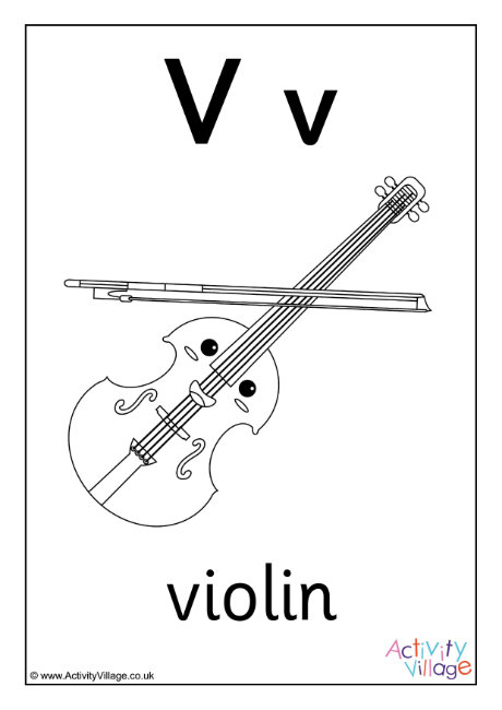 Alphabet colouring page V