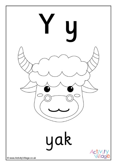 Alphabet colouring page Y