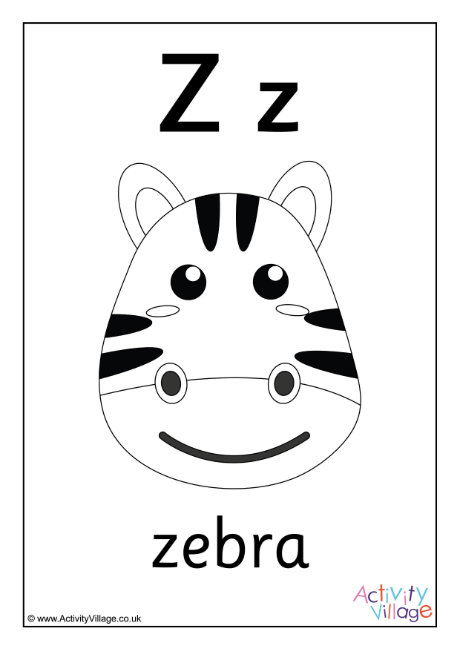 Alphabet colouring page Z