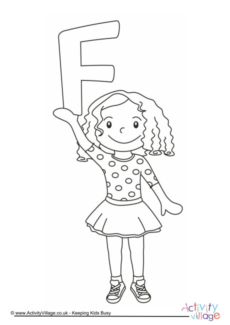 Alphabet of Children Colouring Pages F