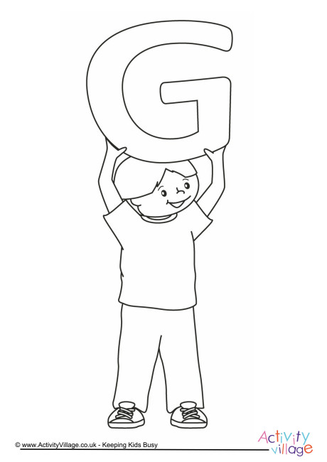 Alphabet of children colouring pages G