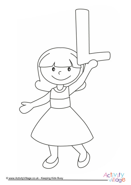 Alphabet of children colouring pages L