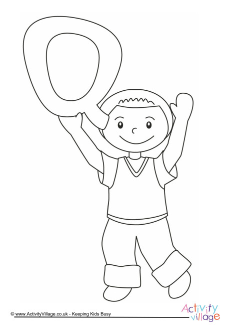 Alphabet of children colouring pages Q