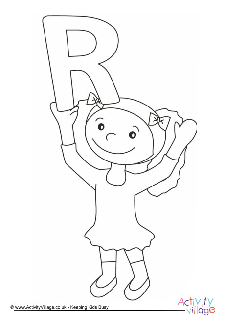 Alphabet of children colouring pages R