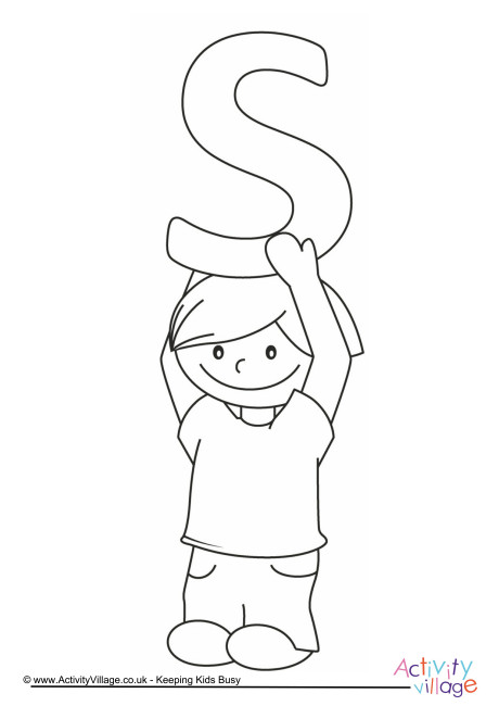 Alphabet of children colouring pages S