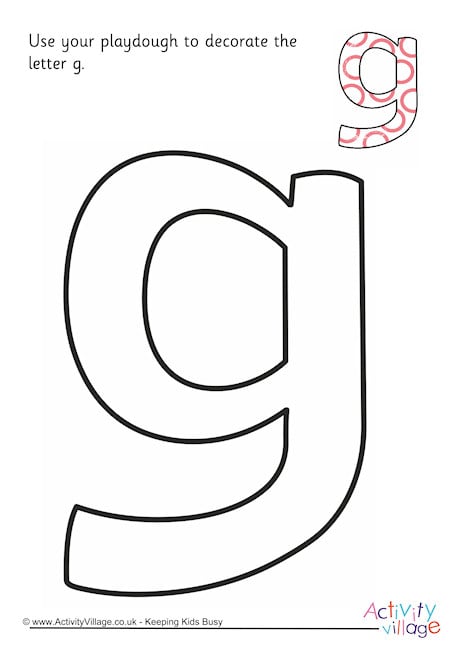 Alphabet Decorate The Letter G Playdough Mat Lower Case