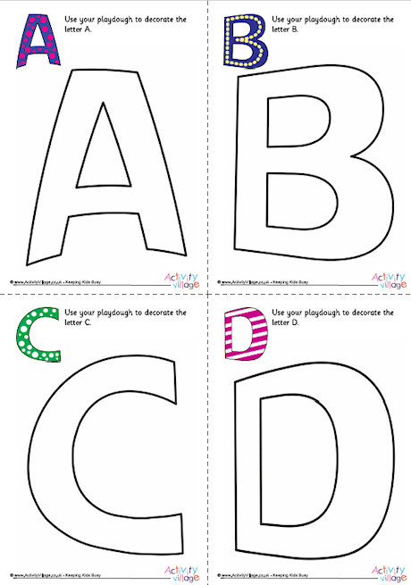 Alphabet Decorate The Letter Playdough Mats Uppercase Pack