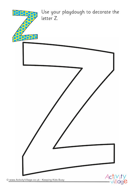 Alphabet Decorate The Letter Z Playdough Mat Uppercase