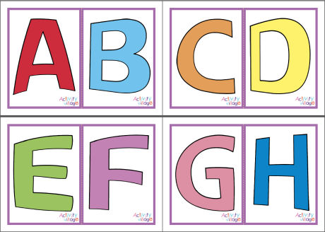 Alphabet flash cards - upper case - set 2 - colour
