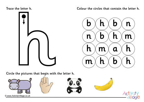 Alphabet Learn the Letter H Worksheet