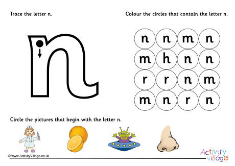 Alphabet Learn the Letter N Worksheet