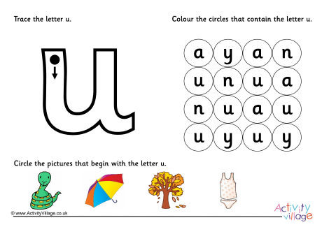 Alphabet Learn the Letter U Worksheet