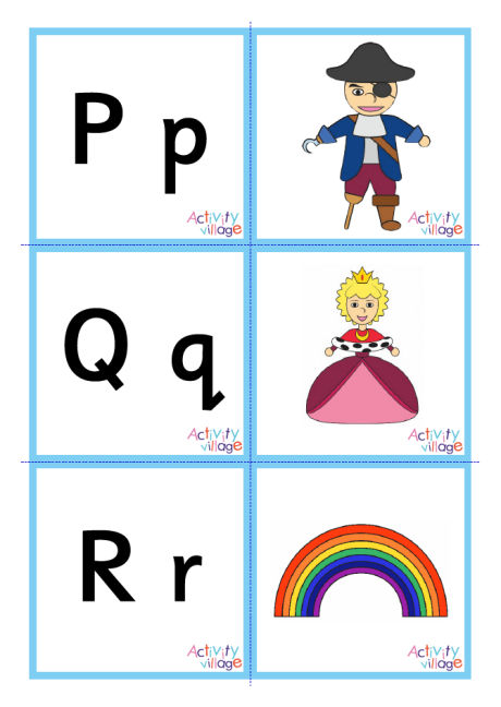 Alphabet picture flash cards - double sided - small Alphabet picture flash cards - double sided - small
