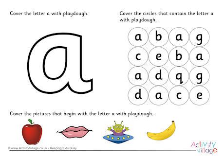 Alphabet Playdough Mat A