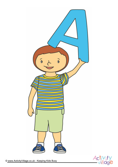 Happy children alphabet posters - A - boy