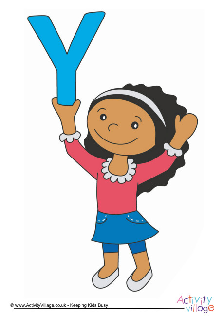 Happy children alphabet posters - Y - girl