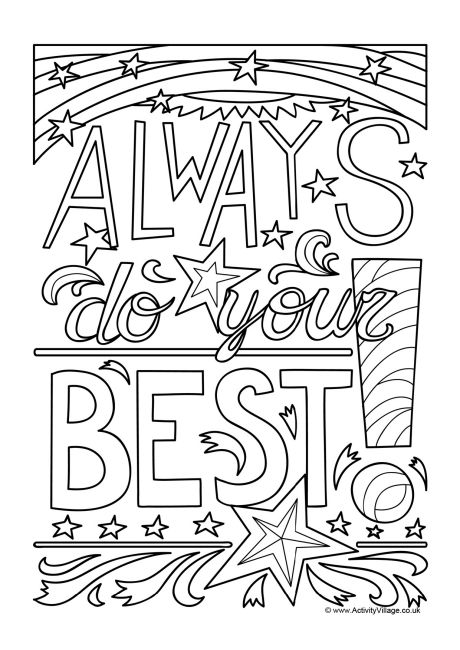 Always do your best colouring page