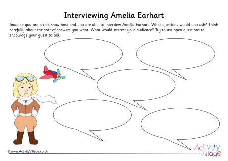 Amelia Earhart Interview Worksheet