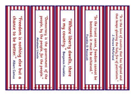 America quotes bookmarks