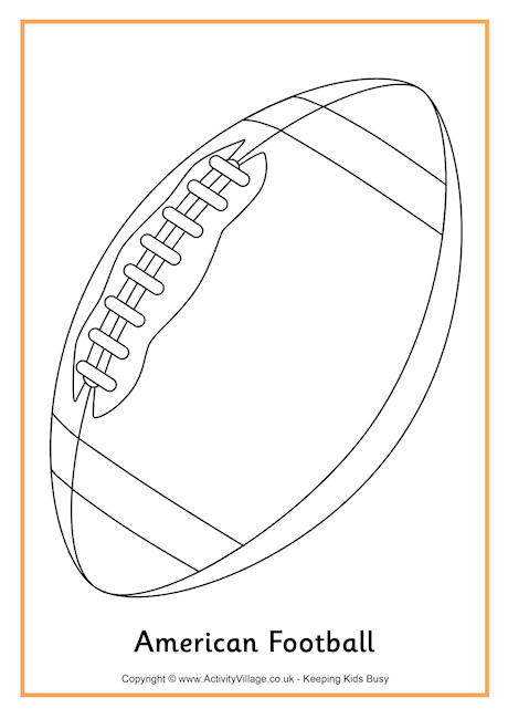 American football colouring page 2
