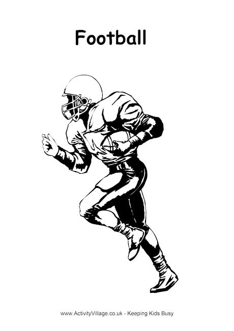 American football colouring page 3
