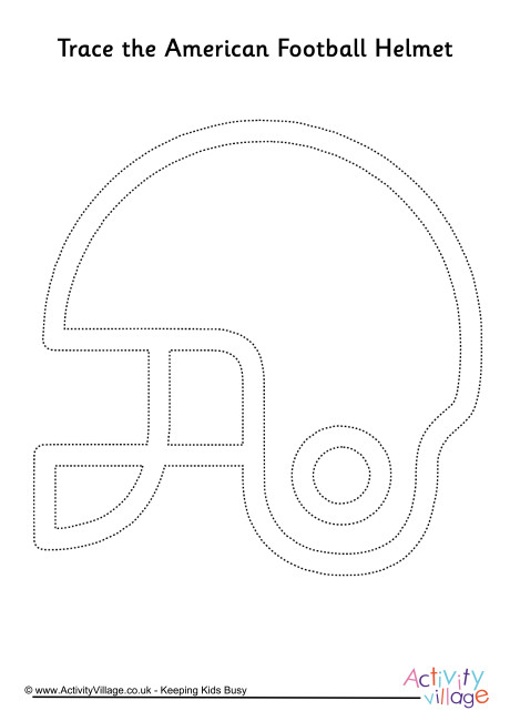 American Football helmet tracing page