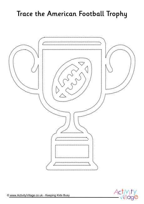 American Football trophy tracing page