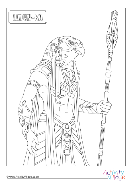 Amun-Ra colouring page 1