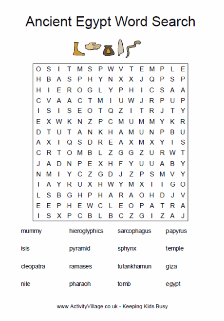 Ancient Egypt Word Search