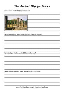Ancient Olympic Games worksheet