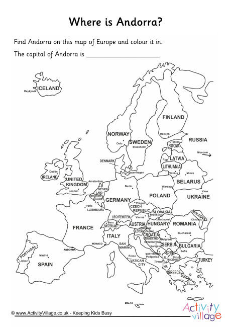 Andorra Location Worksheet