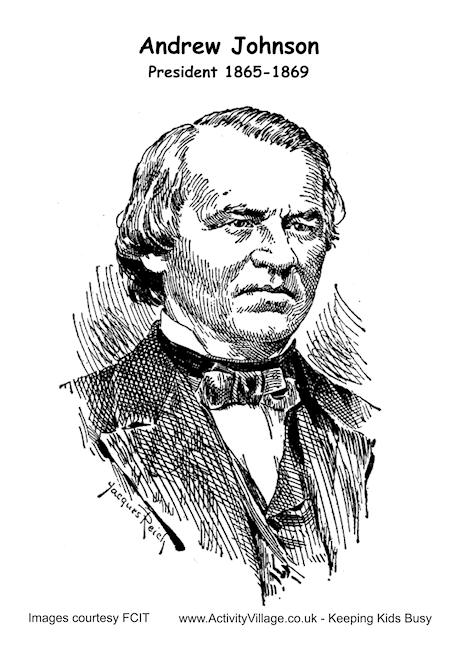 Andrew Johnson colouring page