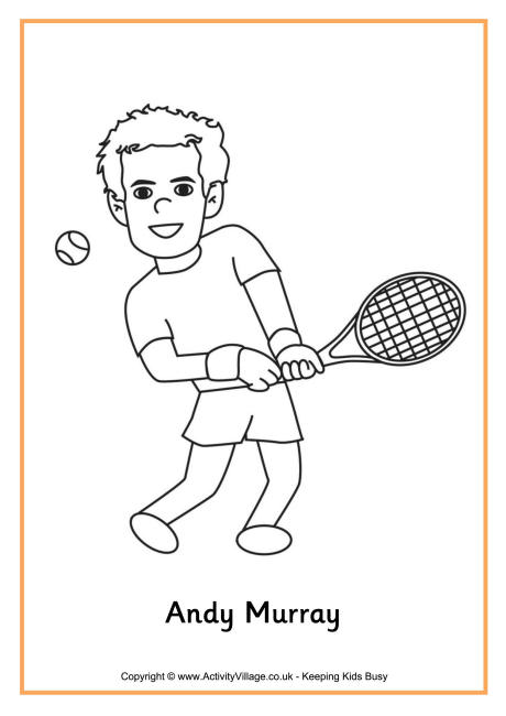 Andy Murray colouring page