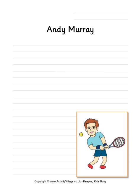 Andy Murray writing page