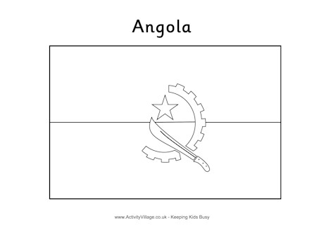 Angola flag colouring page