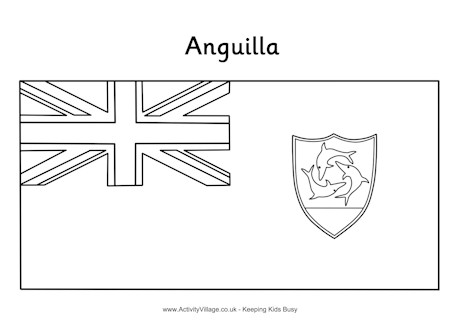 Anguilla flag colouring page