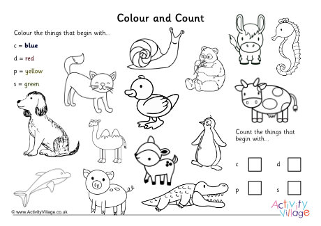 Animals colour and count